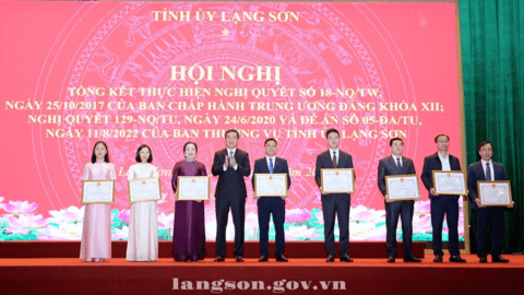 Tỉnh ủy Lạng Sơn tổng kết Nghị quyết số 18-NQ/TW, ngày 25/10/2017 của Ban Chấp hành Trung ương Đảng khoá XII; Nghị quyết số 129-NQ/TU, ngày 24/6/2020 và Đề án số 05-ĐA/TU, ngày 11/8/2022 của Ban Thường vụ Tỉnh uỷ